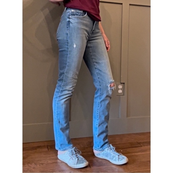 Joe's Jeans The Lara Mid Rise Cigarette Ankle Jeans Straight Leg Busted Knee 25 - Picture 2 of 13